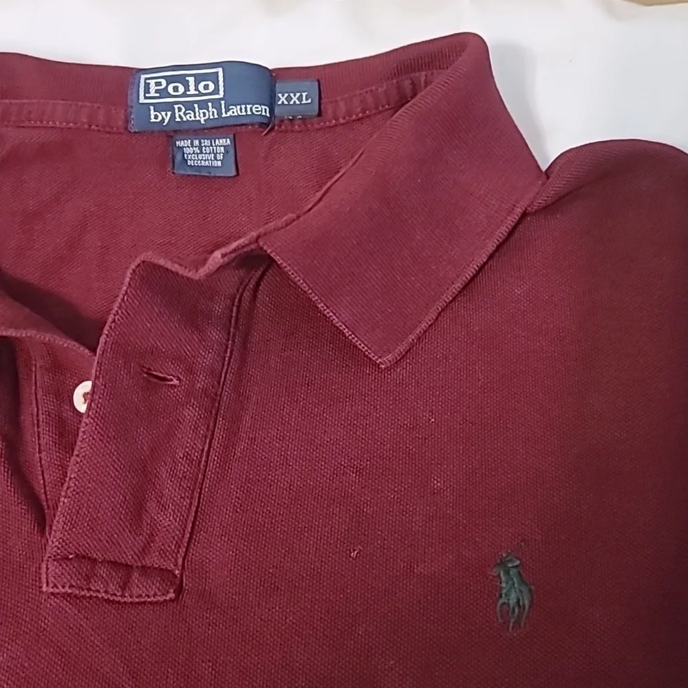 Polo Ralph Lauren Burgundy Deep Wine Long Sleeve Polo Shirt Sz XXL Men